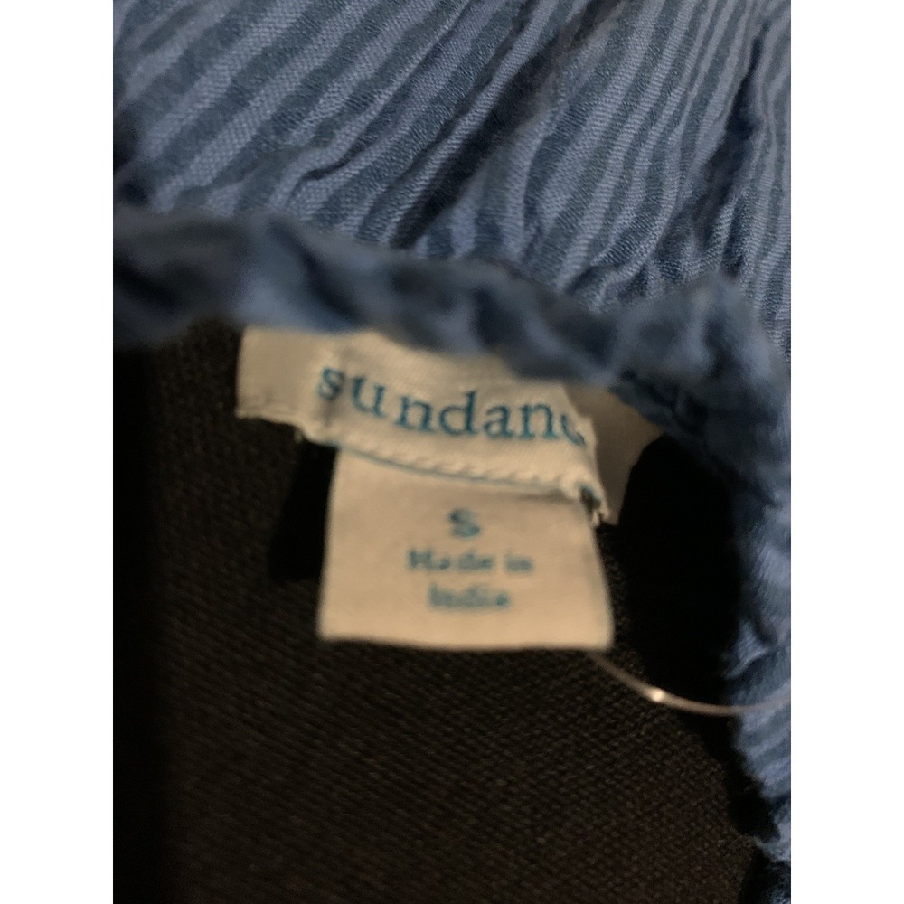 Sundance Topsail‎ Tiered Blue Seersucker Striped Maxi Dress Size Small - Picture 5 of 7